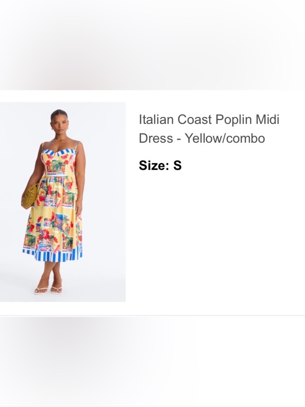 Poplin Midi Dress - Yellow Multi